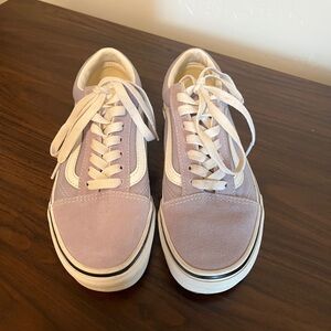 Vans Women's Lavender and White Sneakers